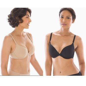 TWO Tan & Black Soma memorable full coverage bras - 34B